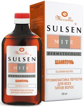 Шампунь Mirrolla Sulsen Mite, профилактика перхоти 250 мл