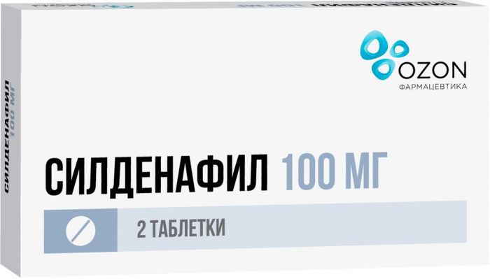 Силденафил таб п/об пленочной 100мг 2 шт озон