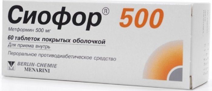 Сиофор 500 таб п/об пленочной 500мг 60 шт