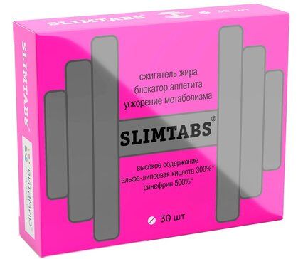 Slim Tabs таб блокатор аппетита, сжигатель жира, ускоритель метаболизма Витамир 30 шт Синефрин и Альфа-липоевая кислота