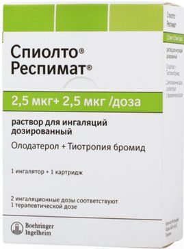 Спиолто респимат раствор для инг 25мкг+25мкг/доза 4мл 60доз картридж с ингалятором