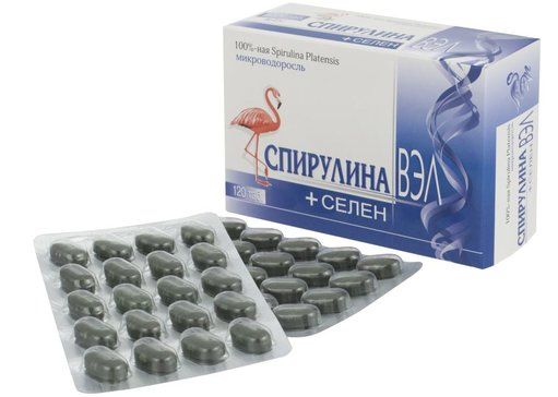 Спирулина вэл-селен таб 05г 120 шт
