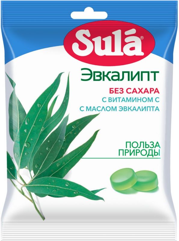 Sula Леденцы без сахара Эвкалипт 60 г