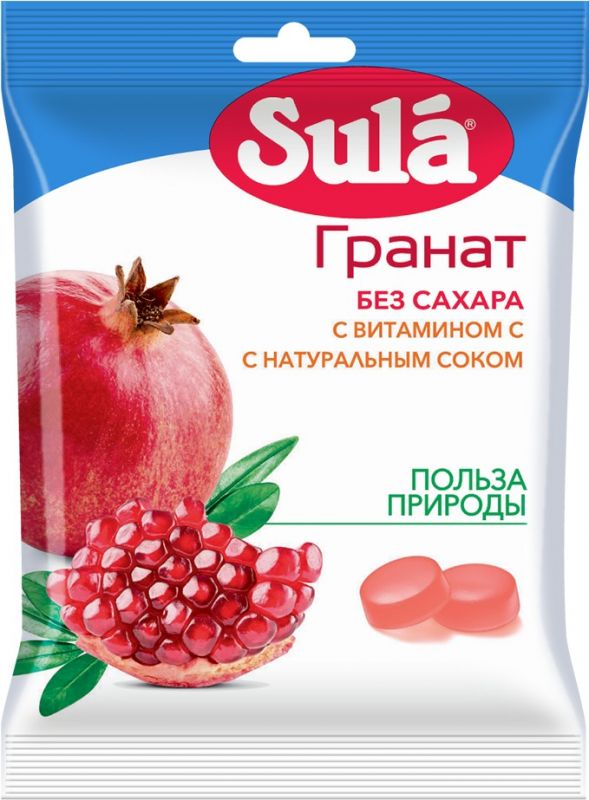 Sula Леденцы без сахара Гранат 60 г