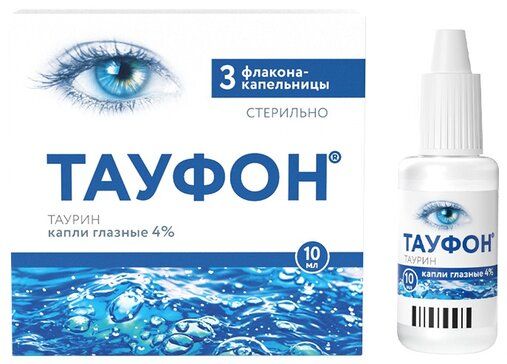 Тауфон капли глазные 4% 10мл фл 3 шт