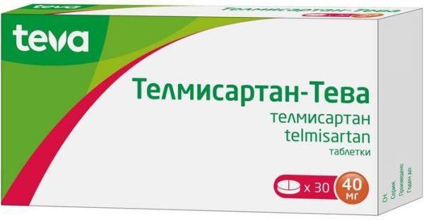 Телмисартан-тева таб 40мг 30 шт Телмисартан-тева таб 40мг 30 шт