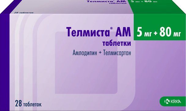 Телмиста ам таб 5мг+80мг 28 шт