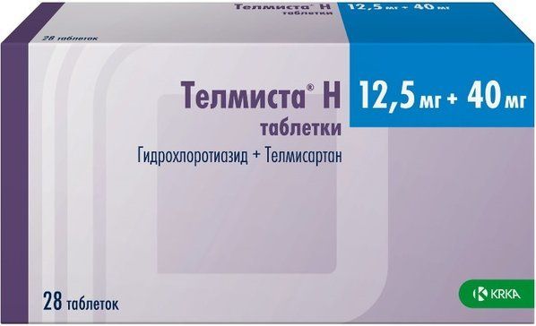 Телмиста н таб 125мг+40мг 28 шт