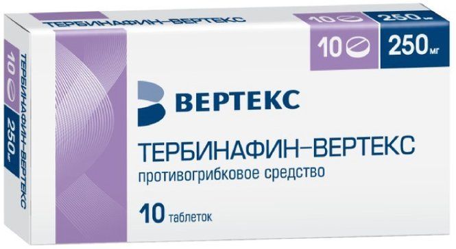 Тербинафин таб 250мг 10 шт вертекс