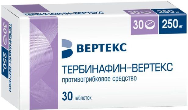 Тербинафин таб 250мг 30 шт вертекс