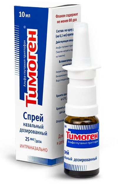 Тимоген спрей назальный 25 мкг/доза 10 мл