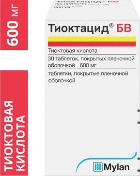 Тиоктацид бв таб п/об пленочной 600мг фл 30 шт