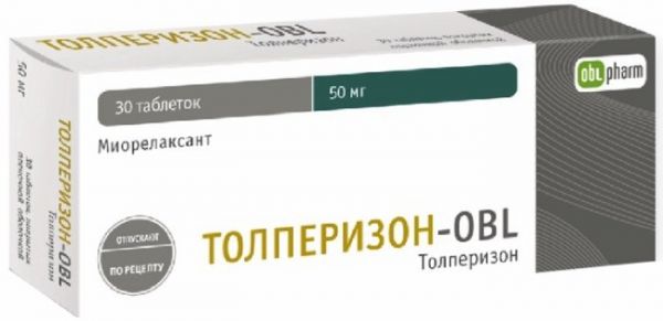 Толперизон-obl таб п/об пленочной 50мг 30 шт Толперизон-obl таб п/об пленочной 50мг 30 шт