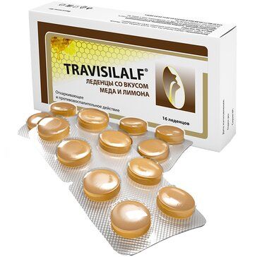 Travisilalf леденцы 16 шт со вкусом меда и лимона