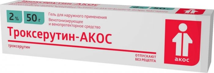 Троксерутин-акос гель для наружнприм-я 2 % 50 г