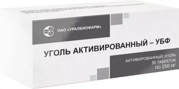 Уголь активированный-убф таб 250мг 50 шт