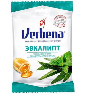 Verbena Эвкалипт карамель леденец с начинкой 60 г